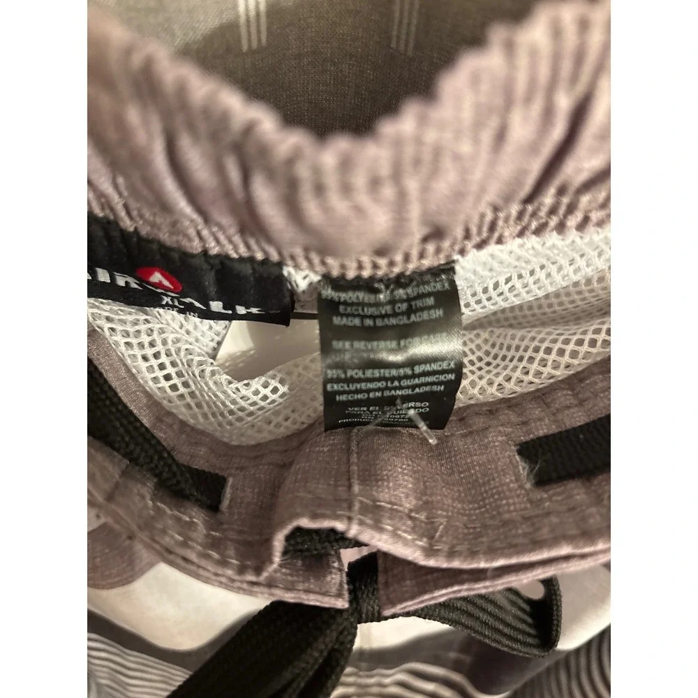 Airwalk Mens Charcoal Gray Striped Board Shorts Swim Trunks XL New NWT Stretch